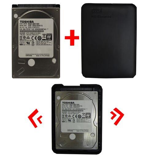 هارد اکسترنال وسترن دیجیتال 1TB مونتاژ شده مشکی